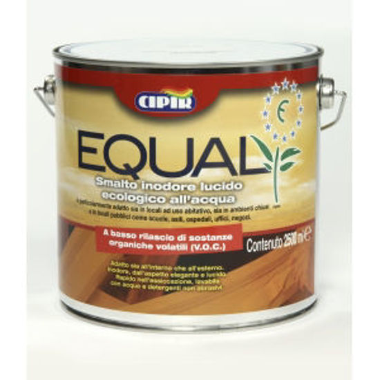 Immagine di 'equal', smalto all'acqua inodore per interni, legno e ferro, colore azzurro, 2,5 lt.                                                                                                                                                                                                                                                                                                                                                                                                                               