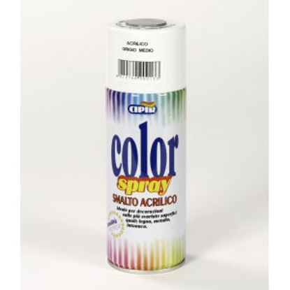 Immagine di Color spray - smalto acrilico spray, brillante per esterni e interni. grigio medio - 400 ml                                                                                                                                                                                                                                                                                                                                                                                                                         