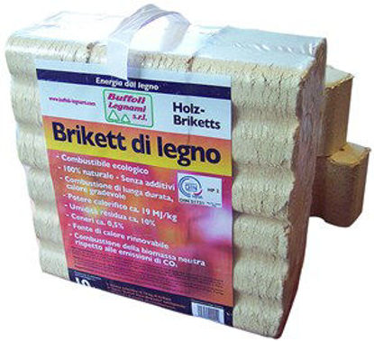 Immagine di Tronchetto a mattonella per stufe e camini, pacco kg.10                                                                                                                                                                                                                                                                                                                                                                                                                                                             