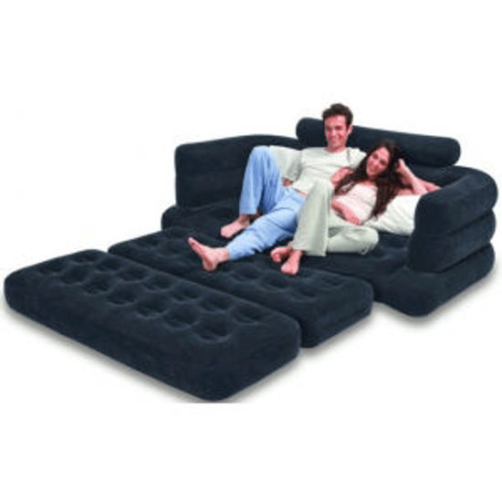 poltrona divano letto gonfiabile realizzata in materiale floccato  matrimoniale misure cm.193x231 h.71