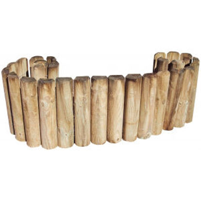 Immagine di rollborder, bordura per aiuole in legno di pino impregnato in autoclave, misure cm. d.7 h.20 l.200                                                                                                                                                                                                                                                                                                                                                                                                                  