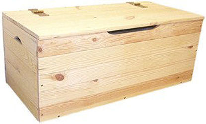 Immagine di Kit baule in legno di pino grezzo levigato, dimensione 100x40x50 cm.                                                                                                                                                                                                                                                                                                                                                                                                                                                