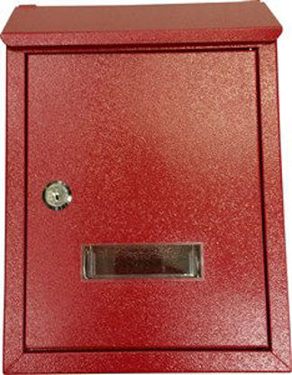 Immagine di cassetta postale in acciaio, colore rosso, misure cm.l.21,5 p.7 h.30,5                                                                                                                                                                                                                                                                                                                                                                                                                                              