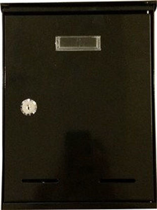 Immagine di cassetta postale in acciaio, colore nero, misure cm. l.21 p.7 h.30                                                                                                                                                                                                                                                                                                                                                                                                                                                  