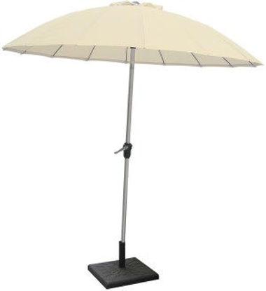 Immagine di ombrellone tondo con palo in alluminio, colore ecru', diametro cm.270, 16 raggi in fibra di vetro                                                                                                                                                                                                                                                                                                                                                                                                                   