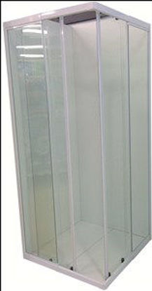 Immagine di box doccia alluminio smaltato bianco vetro trasparente spessore 4mm. misure cm. l.80 p.80 h.185                                                                                                                                                                                                                                                                                                                                                                                                                     