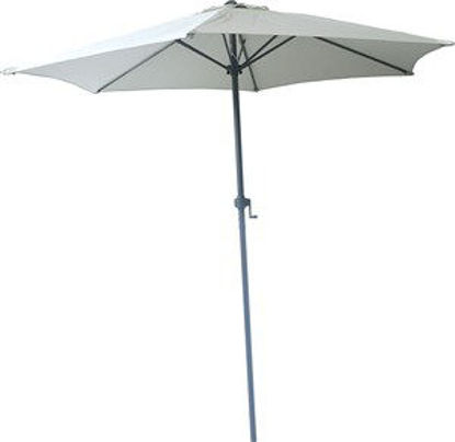 Immagine di ombrellone tondo con palo alluminio, diametro cm.230, movimento a manovella, colore bianco                                                                                                                                                                                                                                                                                                                                                                                                                          