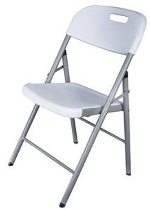 Immagine di sedia pieghevole contract in plastica bianca gambe in acciaio cm.47x56xh.86                                                                                                                                                                                                                                                                                                                                                                                                                                         