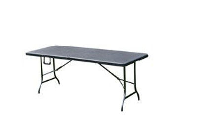 Immagine di tavolo rettangolare plastica effetto rattan colore nero misure cm. l.180 p.75 h.72                                                                                                                                                                                                                                                                                                                                                                                                                                  