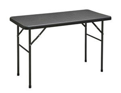 Immagine di tavolo rettangolare pieghevole contract rattan style colore nero, misure cm.l.120 p.60 h.72                                                                                                                                                                                                                                                                                                                                                                                                                         