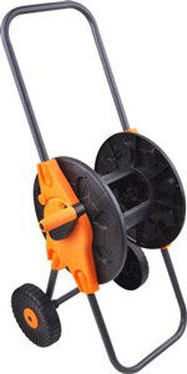 Immagine di Avvolgitubo con manico regolabile da mt.45 diametro 13mm. con ruote arancione e nero                                                                                                                                                                                                                                                                                                                                                                                                                                