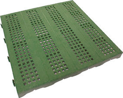 Immagine di Piastrella autobloccante in plastica rigida super resistente cm.40x40, forata verde                                                                                                                                                                                                                                                                                                                                                                                                                                 