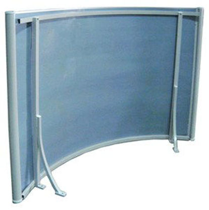 Immagine di pensilina ad arco cm.140x90 con supporto in alluminio copertura in policarbonato compatto satinato                                                                                                                                                                                                                                                                                                                                                                                                                  