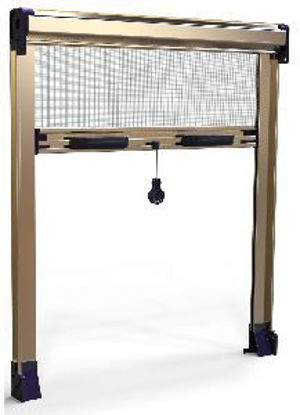 Immagine di zanzariera in kit easy verticale, con freno, bronzo, cm.100x150 h.                                                                                                                                                                                                                                                                                                                                                                                                                                                  