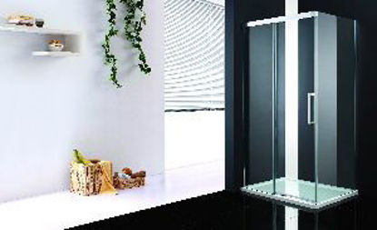 Immagine di box doccia modern cromato vetro temperato trasparente spessore 8mm. misure cm. l.120 p.80 h.200 porta scorrevole                                                                                                                                                                                                                                                                                                                                                                                                    