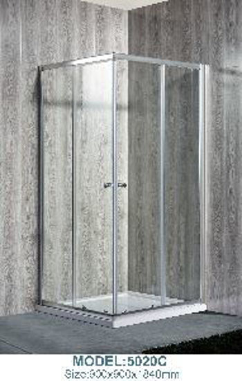 Immagine di box doccia ad angolo, vetro temperato trasparente spessore mm.5, struttura profilo in alluminio lucido, maniglie in plastica, scorrimento con doppia rotellina, misure cm. 90x90 h.180                                                                                                                                                                                                                                                                                                                              