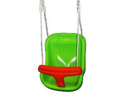 Immagine di seggiolino altalena con cintura di sicurezza, facile montaggio, con nodi fissi in plastica                                                                                                                                                                                                                                                                                                                                                                                                                          