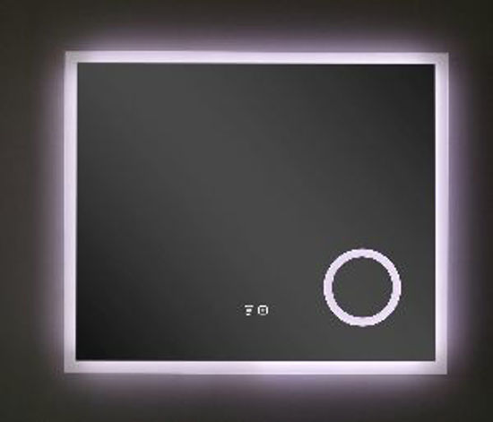 Immagine di Specchio con illuminazione cornice a led, vetro anti appannamento e specchietto ingranditore, misure cm. 90x75                                                                                                                                                                                                                                                                                                                                                                                                      