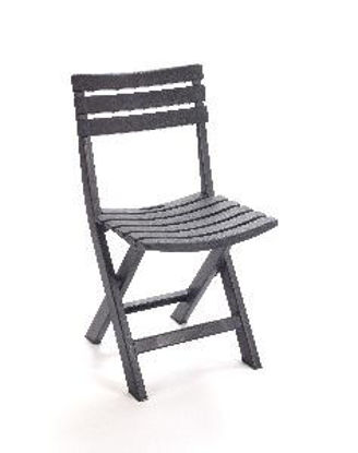 Immagine di sedia pieghevole komodo, in polipropilene colore antracite, dimensioni cm. 44x41 h. 78, peso kg. 2,78                                                                                                                                                                                                                                                                                                                                                                                                               