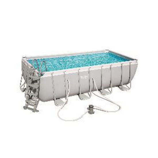 Immagine di set piscina fuori terra rettangolare power steel, dimensioni cm.488x244 h.122                                                                                                                                                                                                                                                                                                                                                                                                                                       